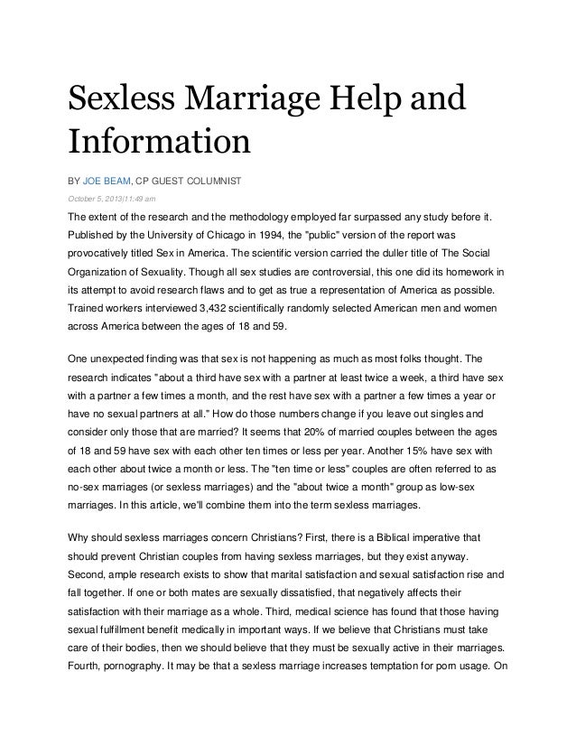 How to end a sexless marriage